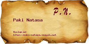 Paki Natasa névjegykártya